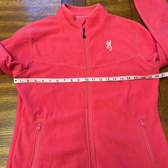 Browning Hot Pink Fleece Full Zip Jacket Buckmark Logo Size XL - Picture 7 of 11